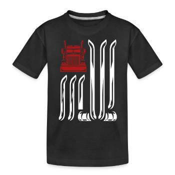 Camionneur Drapeau américain - T-shirt bio Premium Enfant - noir - Devant