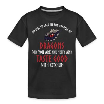 Citation de ketchup de dragon, dragon - T-shirt bio Premium Enfant - noir - Devant