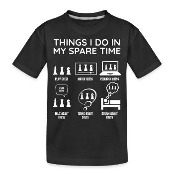 Joueur d’échecs, Jeu d’échecs, Amateur d’échecs - T-shirt bio Premium Enfant - noir - Devant
