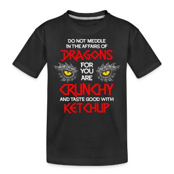 Citation de ketchup de dragon, dragon - T-shirt bio Premium Enfant - noir - Devant
