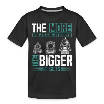 Dampflokomotive, Eisenbahningenieur, Zugingenieur - Kinder Premium Bio T-Shirt - Schwarz - Vorne