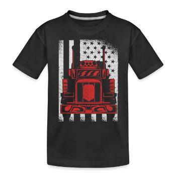 Camionneur Drapeau américain - T-shirt bio Premium Enfant - noir - Devant