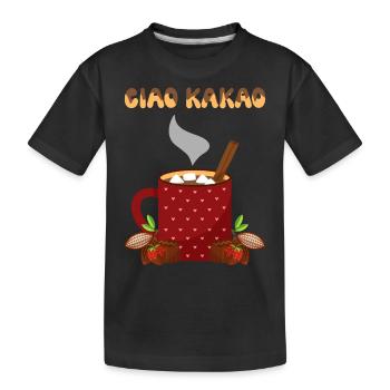 Heiße Schokolade Ciao Kakao - Kinder Premium Bio T-Shirt - Schwarz - Vorne
