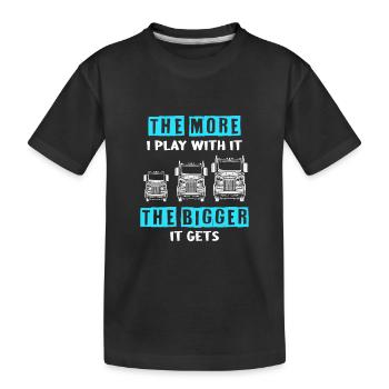 Camionneur Drapeau américain - T-shirt bio Premium Enfant - noir - Devant