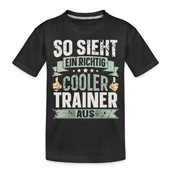 Trainer - Kinder Premium Bio T-Shirt - Schwarz - Vorne