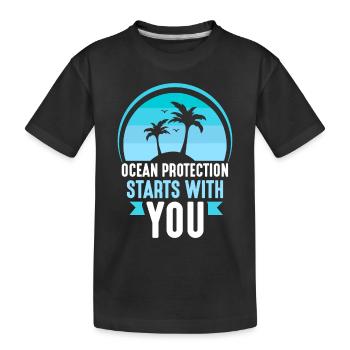 Der Schutz Der Meere Beginnt Bei Dir Meer See - Kinder Premium Bio T-Shirt - Schwarz - Vorne