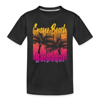 Crane Beach Barbados - Kids' Premium Organic T-Shirt - black - Front