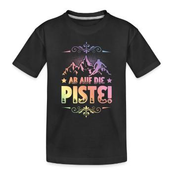 ab auf die piste - Kinder Premium Bio T-Shirt - Schwarz - Vorne