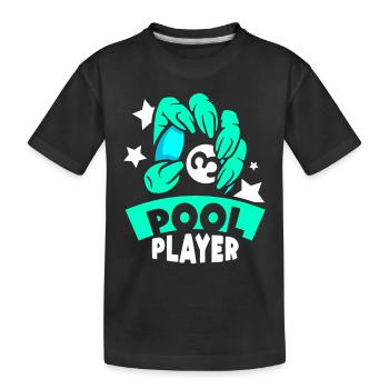 Pool Spieler Billard Billiard Liebhaber - Kinder Premium Bio T-Shirt - Schwarz - Vorne