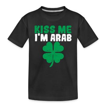 Embrasse-moi Je suis arabe irlandais Shamrock St Patrick Day - T-shirt bio Premium Enfant - noir - Devant