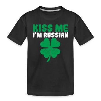 Embrasse-moi Je suis russe Irish St Patrick’s Day Drink - T-shirt bio Premium Enfant - noir - Devant