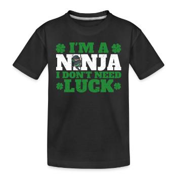 Irlandais St Patrick’s Day Shamrock Je suis un ninja - T-shirt bio Premium Enfant - noir - Devant