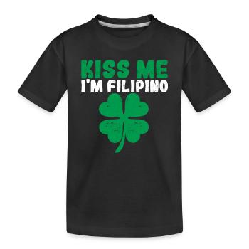 Embrasse-moi Je suis philippin irlandais St Patrick’s Day - T-shirt bio Premium Enfant - noir - Devant