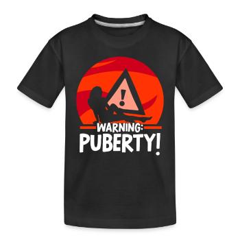 Avertissement: Adolescent adulte sarcastique de puberté - T-shirt bio Premium Enfant - noir - Devant
