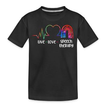 Speech Therapist Therapy Assistant - Kids' Premium Organic T-Shirt - black - Front