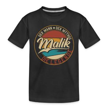 Malik Der Mann der Mythos die Legende Geschenk - Kinder Premium Bio T-Shirt - Schwarz - Vorne