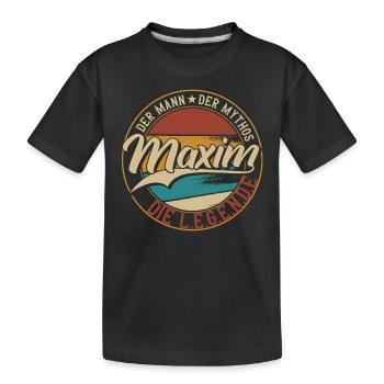 Maxim Der Mann der Mythos die Legende Geschenk - Kinder Premium Bio T-Shirt - Schwarz - Vorne
