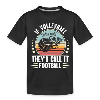 Volleyball - Kids' Premium Organic T-Shirt - black - Front