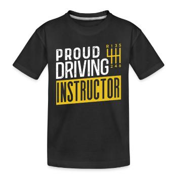Proud driving instructor driving lesson driving school profession - Kids' Premium Organic T-Shirt - black - Front