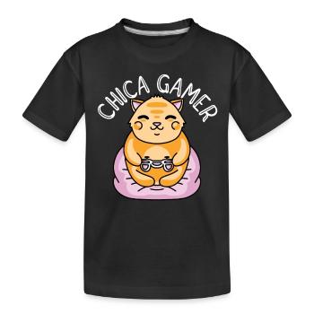 Chica Gamer Graphic Gaming Video Game Player Nerd - Kinder Premium Bio T-Shirt - Schwarz - Vorne
