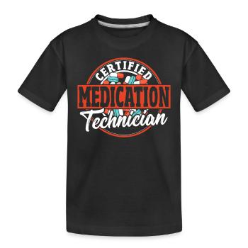 Pharmacien technicien en médicaments certifié - T-shirt bio Premium Enfant - noir - Devant