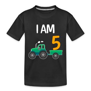 5. Geburtstag Junge 5 Jahre - Kinder Premium Bio T-Shirt - Schwarz - Vorne