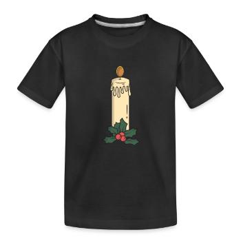 Bougie de Noël - T-shirt bio Premium Enfant - noir - Devant