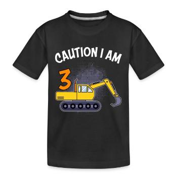3 years 3rd birthday boy 3 years - Kids' Premium Organic T-Shirt - black - Front