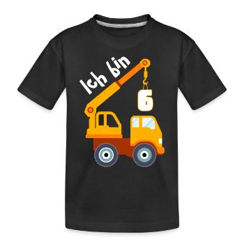 Ich bin 6 Jahre 6. Geburtstag - Kinder Premium Bio T-Shirt - Schwarz - Vorne