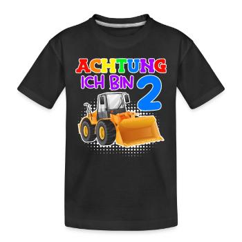 2. Geburtstag Junge 2 Jahre - Kinder Premium Bio T-Shirt - Schwarz - Vorne