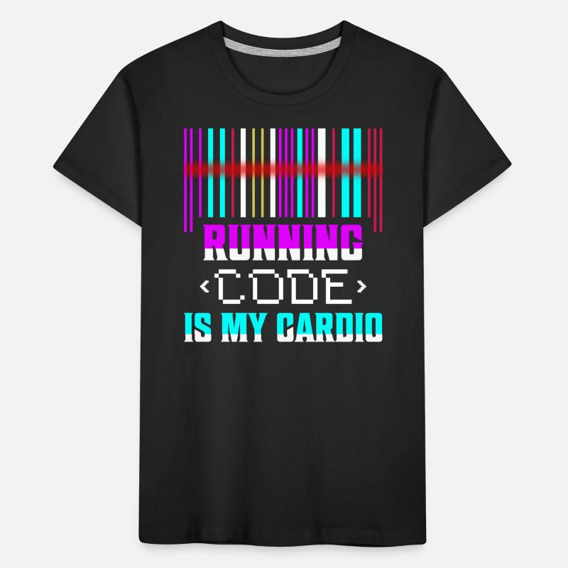 Running Code Is My Cardio Programmer Coding Kids' Premium Organic T-Shirt