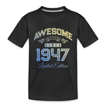 1947 awesome since - Kinder Premium Bio T-Shirt - Schwarz - Vorne