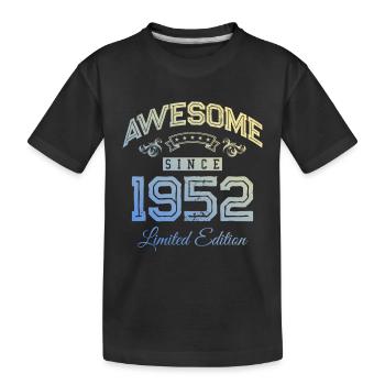 1952 awesome since - Kinder Premium Bio T-Shirt - Schwarz - Vorne
