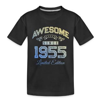 1955 awesome since - Kinder Premium Bio T-Shirt - Schwarz - Vorne