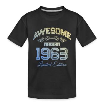 1963 awesome since - Kinder Premium Bio T-Shirt - Schwarz - Vorne