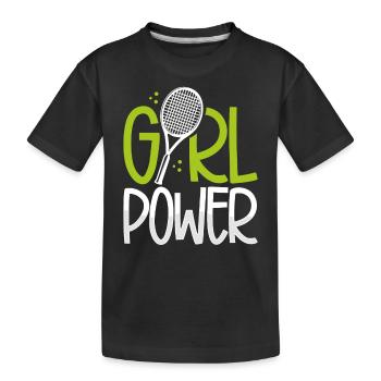 Frauenpower Im Tennis - Kinder Premium Bio T-Shirt - Schwarz - Vorne