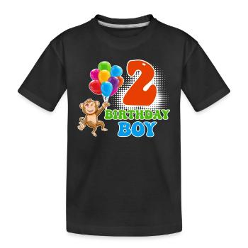 Birthday Boy 2 Years Young Son Nephew - Kids' Premium Organic T-Shirt - black - Front