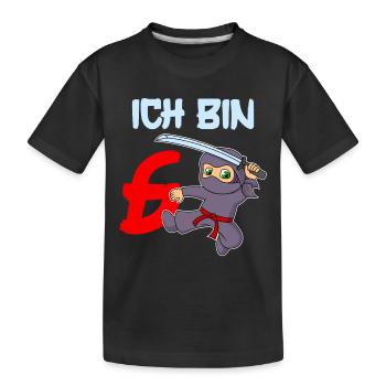 Ich bin 6 Jahre 6. Geburtstag - Kinder Premium Bio T-Shirt - Schwarz - Vorne