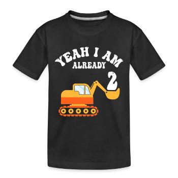 2ème anniversaire garçon 2 ans - T-shirt bio Premium Enfant - noir - Devant