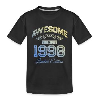 1998 awesome since - Kinder Premium Bio T-Shirt - Schwarz - Vorne