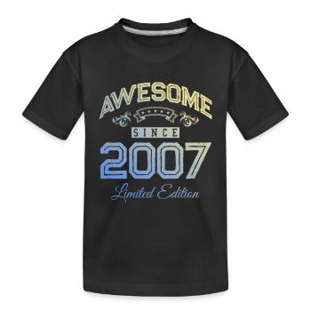 2007 awesome since - Kinder Premium Bio T-Shirt - Schwarz - Vorne