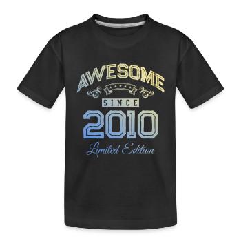 2010 awesome since - Kinder Premium Bio T-Shirt - Schwarz - Vorne