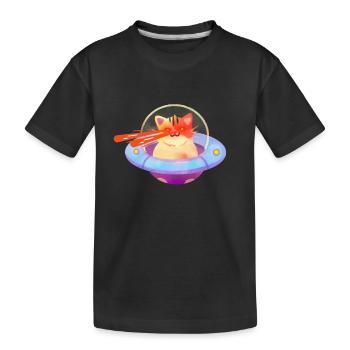 Cat With Laser Eyes - Kids' Premium Organic T-Shirt - black - Front