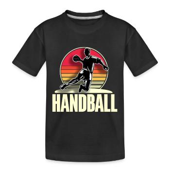 Handball Handballer - Kinder Premium Bio T-Shirt - Schwarz - Vorne