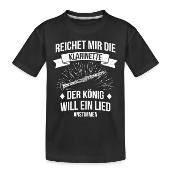Klarinette Klarinettenspieler Klarinettist - Kinder Premium Bio T-Shirt - Schwarz - Vorne