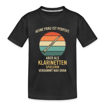 Klarinette Klarinettenspieler Klarinettist - Kinder Premium Bio T-Shirt - Schwarz - Vorne