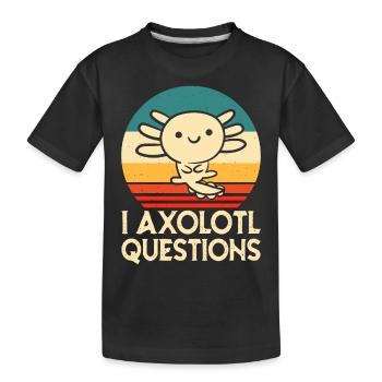 axolotls questions shirt - Kinder Premium Bio T-Shirt - Schwarz - Vorne