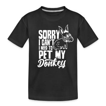 Ne puis-je pas avoir à caresser mon âne - T-shirt bio Premium Enfant - noir - Devant