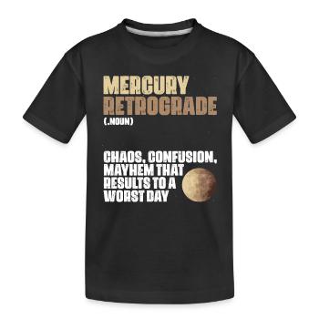 Drôle de définition rétrograde de Mercure pour l’astrologie - T-shirt bio Premium Enfant - noir - Devant