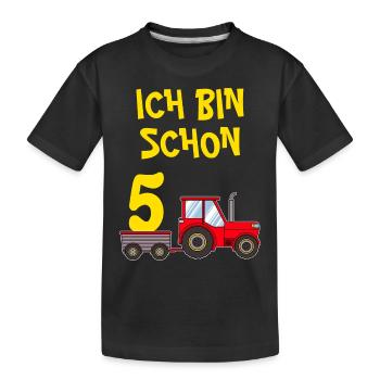 5. Geburtstag Junge 5 Jahre - Kinder Premium Bio T-Shirt - Schwarz - Vorne